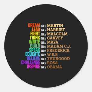 Sticker Rond Histoire noire rêve comme leader africain Juneteen