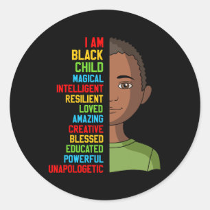 Sticker Rond Histoire Noire S Enfants Im Mois Enfant Noir Garço