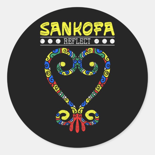 Sticker Rond Histoire noire Sankofa Coeur Reflet les oiseaux af (Devant)