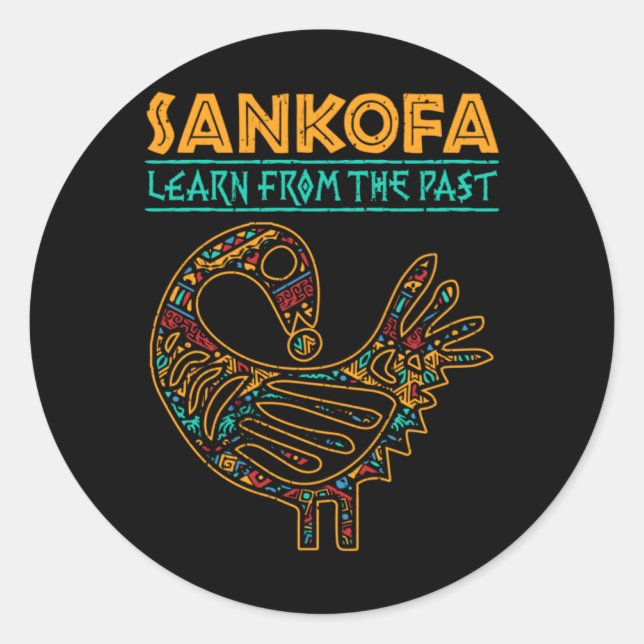 Sticker Rond histoire noire sankofa oiseau africain juneteenth (Devant)