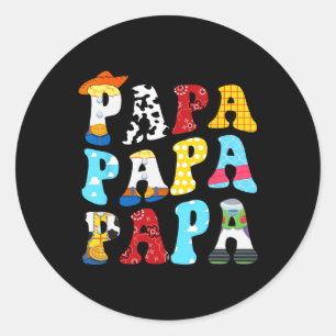 Sticker Rond Histoire Papa Toy Boy Histoire Papa Fête des pères