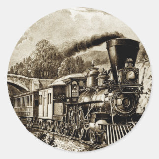 Sticker Rond Historique des locomotives des moteurs à vapeur