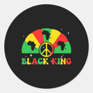 Sticker Rond Historique noir du roi d'Afrique et des États-Unis