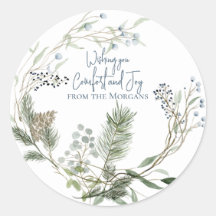 Hiver Berry Wreath Holiday Tags favoris
