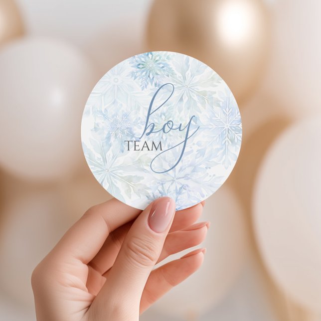 Sticker Rond Hiver Blue Snowflake Épreuve de genre Équipe de ré (Créateur téléchargé)