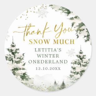 Sticker Rond Hiver Forêt des Onederland Premier anniversaire Me