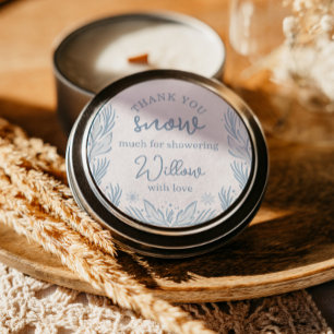 Sticker Rond Hiver Frost Flocon de neige Baby shower bébé Il fa