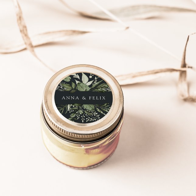 Sticker Rond Hiver Meadow | Mariage botanique personnalisé (Créateur téléchargé)