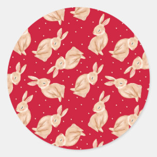 Sticker Rond Hiver Merveilles Bois Animaux Noël