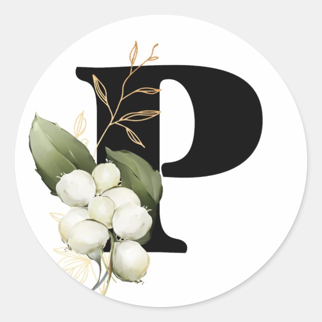 Sticker Rond hiver MONOGRAM Bulgare alphabet cyrillique Classe (Devant)