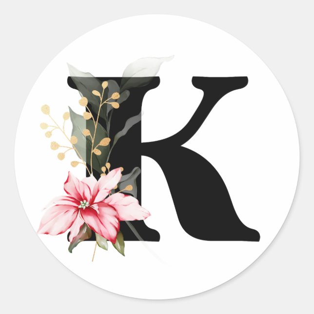 Sticker Rond hiver MONOGRAM Bulgare alphabet cyrillique Classe (Devant)