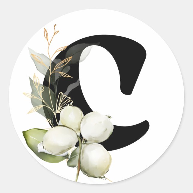 Sticker Rond hiver MONOGRAM Bulgare alphabet cyrillique Classe (Devant)