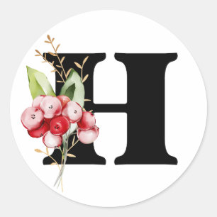 Sticker Rond hiver MONOGRAM Bulgare alphabet cyrillique Classe