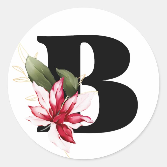 Sticker Rond hiver MONOGRAM Bulgare alphabet cyrillique Classe (Devant)