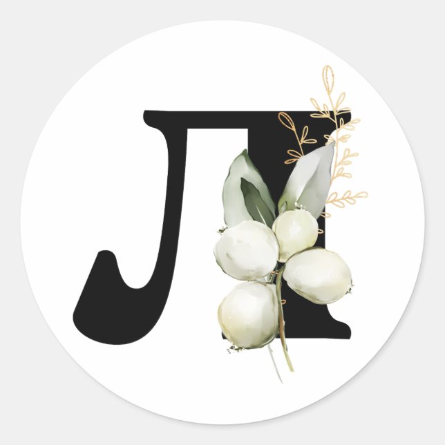 Sticker Rond hiver MONOGRAM Bulgare alphabet cyrillique Classe (Devant)