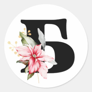 Sticker Rond hiver MONOGRAMME alphabet cyrillique bulgare  Clas