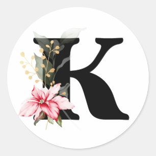 Sticker Rond hiver MONOGRAMME alphabet cyrillique bulgare  Clas