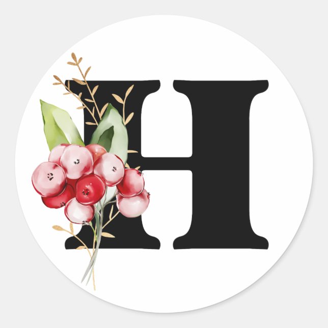 Sticker Rond hiver MONOGRAMME alphabet cyrillique bulgare  Clas (Devant)