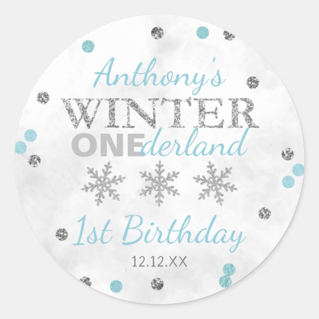 Sticker Rond Hiver ONE derland 1er anniversaire (Devant)