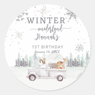 Sticker Rond Hiver Onederland Premier anniversaire Favoriser