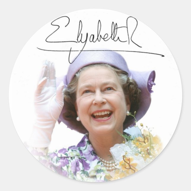 Sticker Rond HM Queen Elizabeth II (Devant)