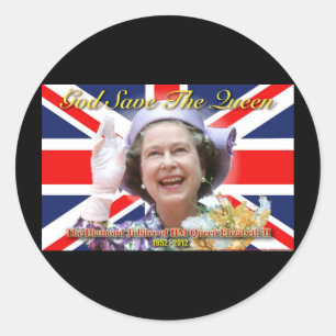Sticker Rond HM Queen Elizabeth II Diamond Jubilee