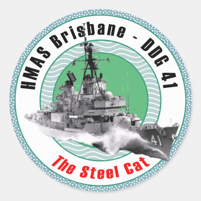 Sticker Rond HMAS Brisbane DDG 41 (Devant)