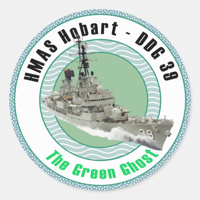 Sticker Rond HMAS Hobart DDG 39 (Devant)