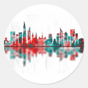 Sticker Rond Ho Chi Minh City Vietnam Skyline