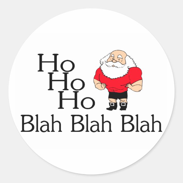 Sticker Rond Ho Ho Blah Blah Blah Noël (Devant)