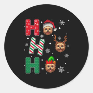 Sticker Rond Ho Ho Ho Cairn Terrier Amoureux des chiens Noël Pè