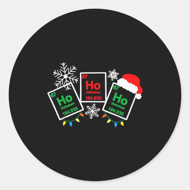 Sticker Rond Ho Ho Ho Holmium Chemistry Element 67 Periodic Tab (Devant)
