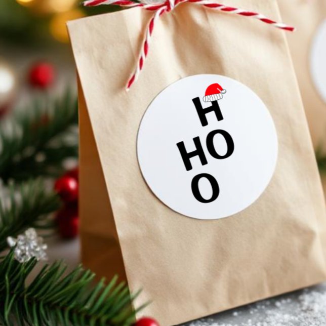 Sticker Rond Ho Ho Ho : Joyeux Noël (Créateur téléchargé)