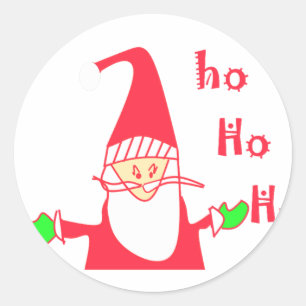 Sticker Rond Ho Ho Ho Merry Christmas From Santa.png