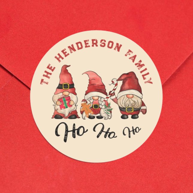 Sticker Rond Ho Ho Ho ! Noël des mignons nordics (Créateur téléchargé)