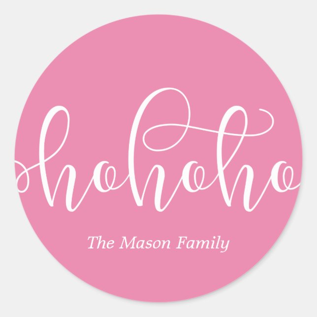 Sticker Rond Ho Ho Ho White Script (Devant)