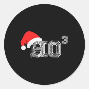 Sticker Rond Ho Ho Ho X 3 Troisième puissance - Fêtes de Noël a