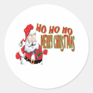 Sticker Rond ho ho merry christmans