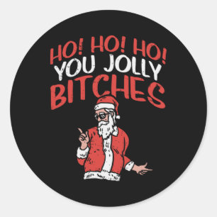 Sticker Rond Ho You Jolly Es Santa Drôle de Noël d'été en juill