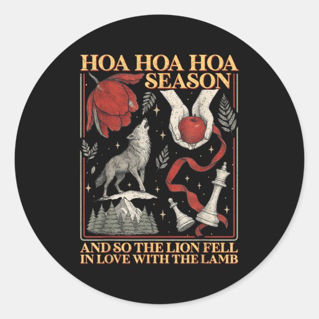 Sticker Rond Hoa Hoa Hoa Season Vamres City Of Forks Book Lover (Devant)