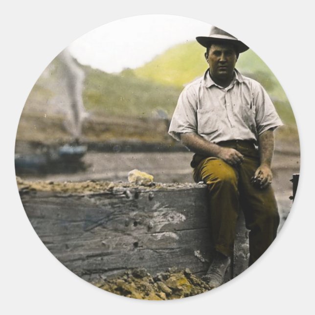 Sticker Rond Hobo ferroviaire vintage (Devant)