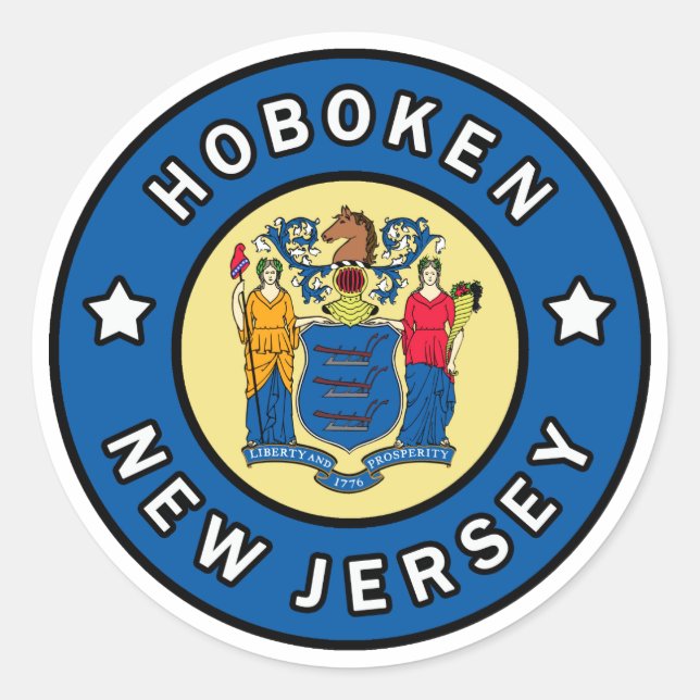 Sticker Rond Hoboken New Jersey (Devant)