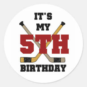 Sticker Rond Hockey 5e Anniversaire Tshirts et cadeaux