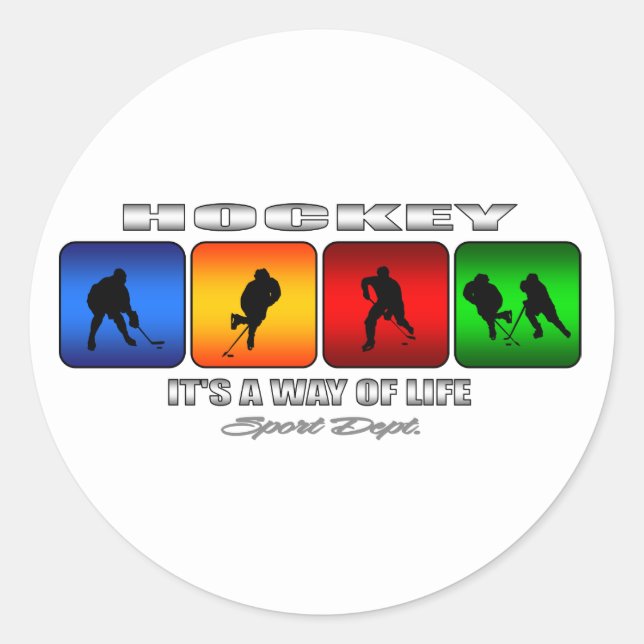 Sticker Rond Hockey cool C'Est Un Moyen De Vie (Devant)