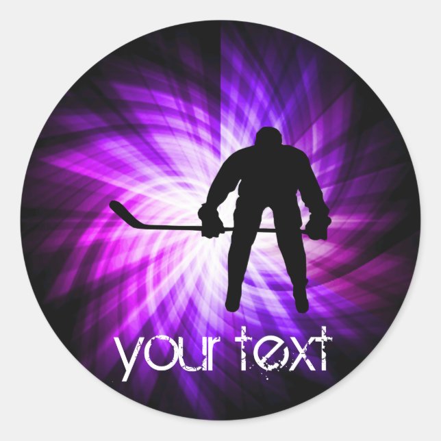 Sticker Rond Hockey cool violet (Devant)