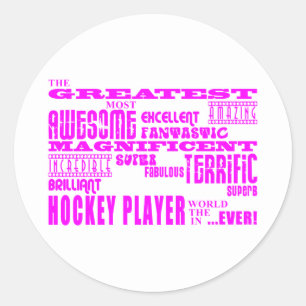 Sticker Rond Hockey de filles : Plus grand joueur de hockey