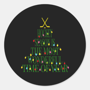 Sticker Rond Hockey de Noël amusant - La période la plus mervei