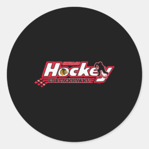 Sticker Rond Hockey des Blackhawks de Chicago Noir Officielleme