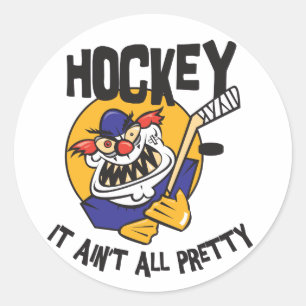 Sticker Rond Hockey drôle il n'est pas tout joli