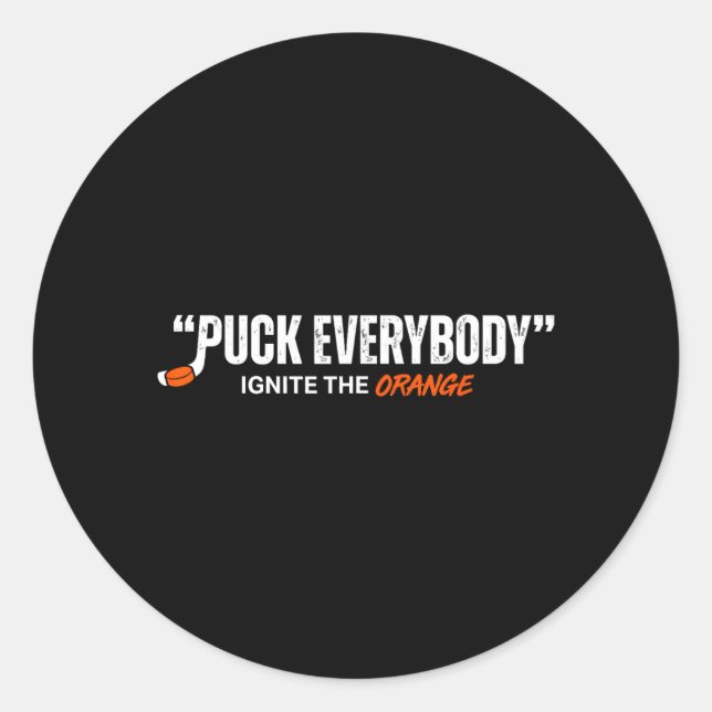 Sticker Rond Hockey Enforcer Orange 2 (Devant)